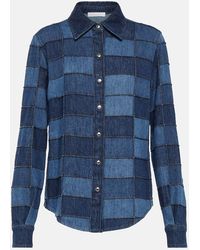 Chloé - Camicia di jeans patchwork - Lyst