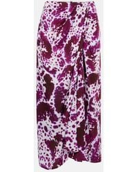 Dries Van Noten - Gathered Midi Skirt - Lyst