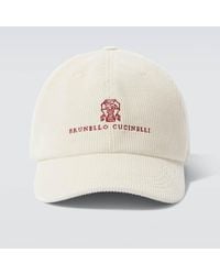 Brunello Cucinelli - Logo Cotton And Cashmere Corduroy Baseball Cap - Lyst