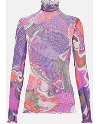 PUCCI - Orchidee Tulle Top - Lyst
