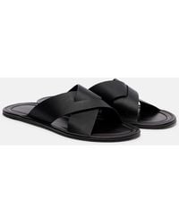 The Row - Malick Cross Leather Sandals - Lyst
