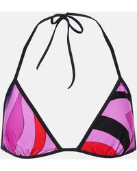 Emilio Pucci - Marmo Triangle Bikini Top - Lyst