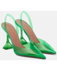 AMINA MUADDI - Holli Glass Pvc Slingback Pumps - Lyst