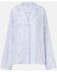 TOTEME - Embroidered Cotton-Blend Poplin Pajama Shirt - Lyst