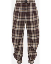 The Attico - Checked Cotton-blend Wide-leg Pants - Lyst