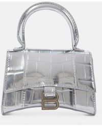 Balenciaga - Hourglass Mini Croc-effect Leather Crossbody Bag - Lyst