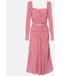 Alessandra Rich - Polka-Dot Silk Maxi Dress - Lyst