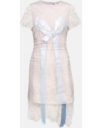 Acne Studios - Bow-trimmed Lace Minidress - Lyst