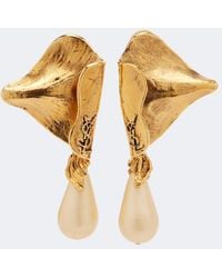 Saint Laurent - Cassandre Faux Pearl Clip-On Earrings - Lyst