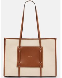 DeMellier London - Capri Leather-Trimmed Canvas Tote Bag - Lyst