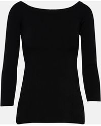Veronica Beard - Derick Ribbed-knit Off-shoulder Sweater - Lyst