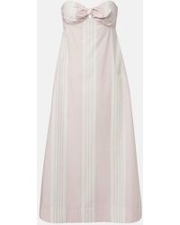 Posse - Rosie Striped Cotton Midi Dress - Lyst