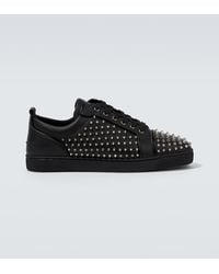 Christian Louboutin - Louis Spikes Junior Leather Sneakers - Lyst