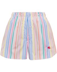 Bermudas de algodón de paisley Etro de Algodón de color Azul Mujer Ropa de Shorts de Shorts largos y por la rodilla 