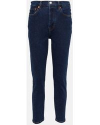 RE/DONE - '90S High-Rise Cropped Skinny Jeans - Lyst