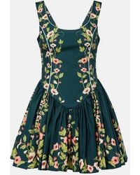 Agua Bendita - Pluma Floral Cotton Minidress - Lyst