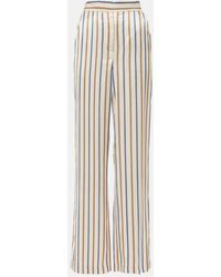 Veronica Beard - Grigore Striped Twill Wide-Leg Pants - Lyst