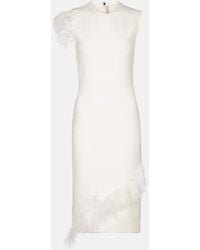 Christopher Kane - Feather-Trimmed Wool-Blend Dress - Lyst