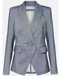 Veronica Beard - Miller Double-Breasted Linen-Blend Blazer - Lyst