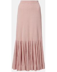 Zimmermann - Luna Knitted Pleated Midi Skirt - Lyst