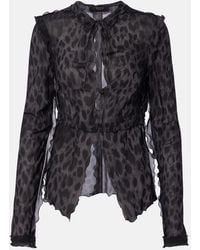 Gucci - Leopard-Printed Silk Blouse - Lyst