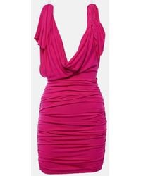 The Attico - Draped Jersey Minidress - Lyst
