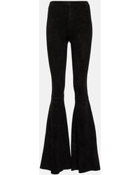 Stouls - High-rise Suede Flared Pants - Lyst