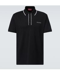 Gucci - Polo De Piqué De Algodón Con Bordado, Talla - Lyst