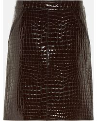 Tom Ford - Croc-effect Leather Miniskirt - Lyst