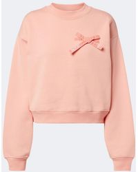 Patou - Bow-Detail Cotton Jersey Sweatshirt - Lyst