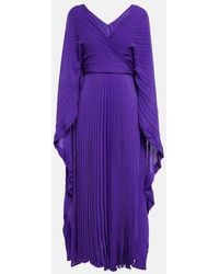 Valentino - Pleated Silk Gown - Lyst