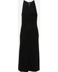 Givenchy - Lace-trimmed Crepe Midi Dress - Lyst