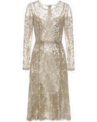 Dolce & Gabbana Midikleid aus Spitze - Mettallic