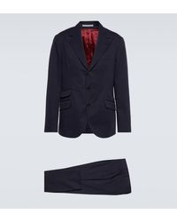 Brunello Cucinelli - Cotton And Cashmere Gabardine Suit - Lyst