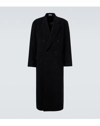 AURALEE - Double-Breasted Wool Mosser Coat - Lyst