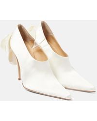 Magda Butrym - Floral-Applique Satin Pumps - Lyst