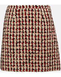 Etro - Checked Wool-blend Tweed Miniskirt - Lyst