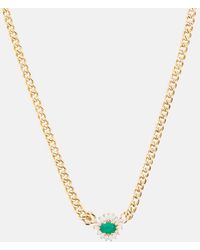 SHAY - Halskette aus 18kt Gelbgold mit Smaragden und Diamanten - Lyst