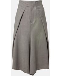 Victoria Beckham - Asymmetric Virgin Wool Midi Skirt - Lyst