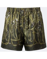 Gucci - Printed Silk Twill Shorts - Lyst
