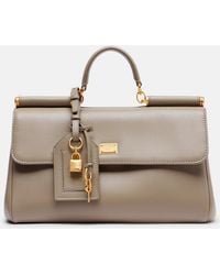 Dolce & Gabbana - Sicily Medium Leather Tote Bag - Lyst