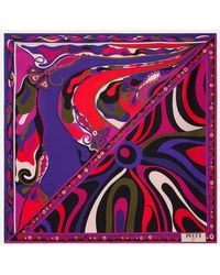 PUCCI - Marmo And Orchidee Silk Twill Scarf - Lyst