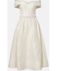 Rebecca Vallance - Bridal Winslet Jacquard Midi Dress - Lyst
