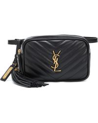 Saint Laurent Lou Leather Belt Bag - Black
