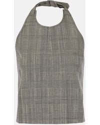 Wardrobe NYC - Prince Of Wales Check Open-Back Wool Top - Lyst
