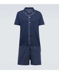 Derek Rose Modal Shortie Pyjama Set - Blue