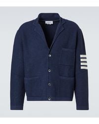 Thom Browne - 4-Bar Linen And Cotton-Blend Cardigan - Lyst