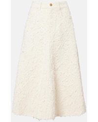 Brunello Cucinelli - Denim Midi Skirt - Lyst