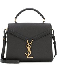 Saint Laurent Cassandra Mini Leather Shoulder Bag - Black