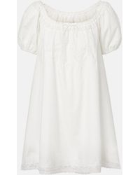 Faithfull the Brand - Galle Lace-Trimmed Cotton Minidress - Lyst